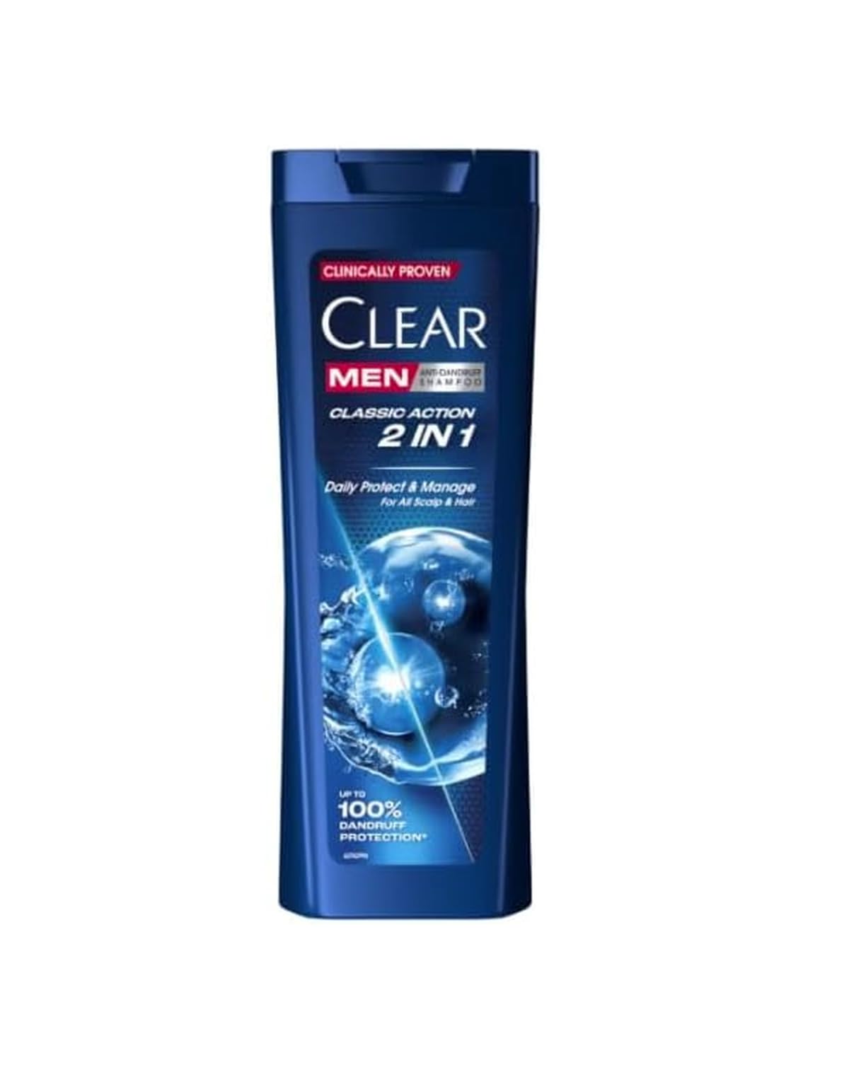 Clear Men Classic Action 2 in 1 Shampoo e balsamo anti-dandruff per uomo, 360 ml, per tutti i tipi di capelli, confezione OF 3