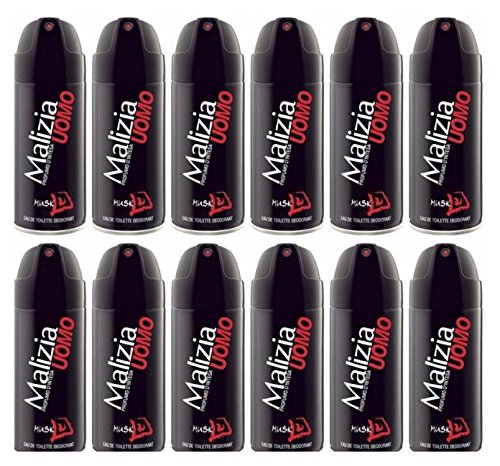 12 X MALIZIA DEO SPRAY PER UOMO MUSK deodorante corpo Skyline offerta lotto