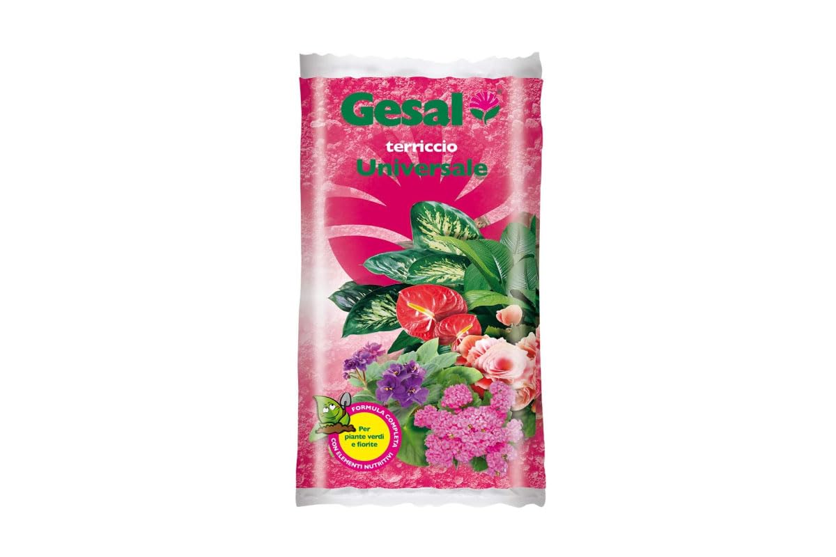 Gesal Terriccio Universale, Formula Completa con Elementi Nutritivi, per Piante Verdi e Fiorite, 20L