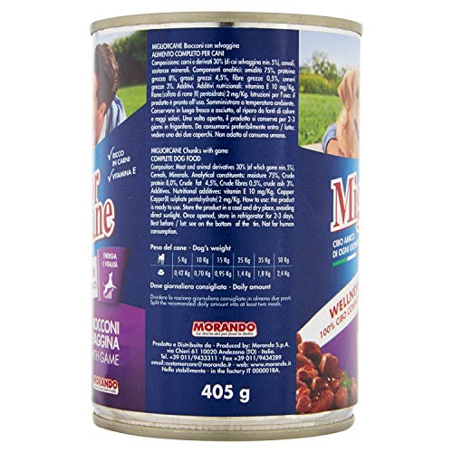 Migliorcane - Bocconi con Selvaggina, con Vitamine e Sali Minerali - 24 pezzi da 405 g [9720 g]