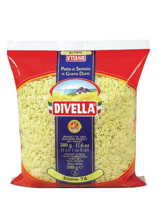 DIVELLA PASTA DI SEMOLA DI GRANO DURO STELLINE 74 GR 500 X 24