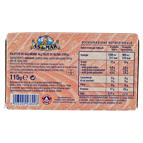 Asdomar - Filetto Di Salmone, All'Olio Di Oliva 19% - 115 g parent