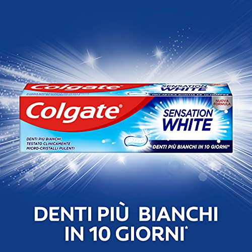 Colgate - Dentifricio Sensitive Whitening 6x75ml (Consegna in 48 Ore), Dentifricio per Denti più Bianchi, Dentifricio Sbiancante, Sbiancamento per Denti Sensibili, Formula Delicata