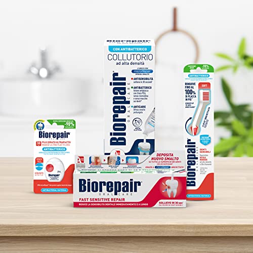 Biorepair, Collutorio Denti Sensibili 3 in 1: Antibatterico, Anticarie, Antisensibilità, con microRepair ripara-smalto e Zinco PCA. Senza Fluoro ne Clorexidina, Confezione da 500ml
