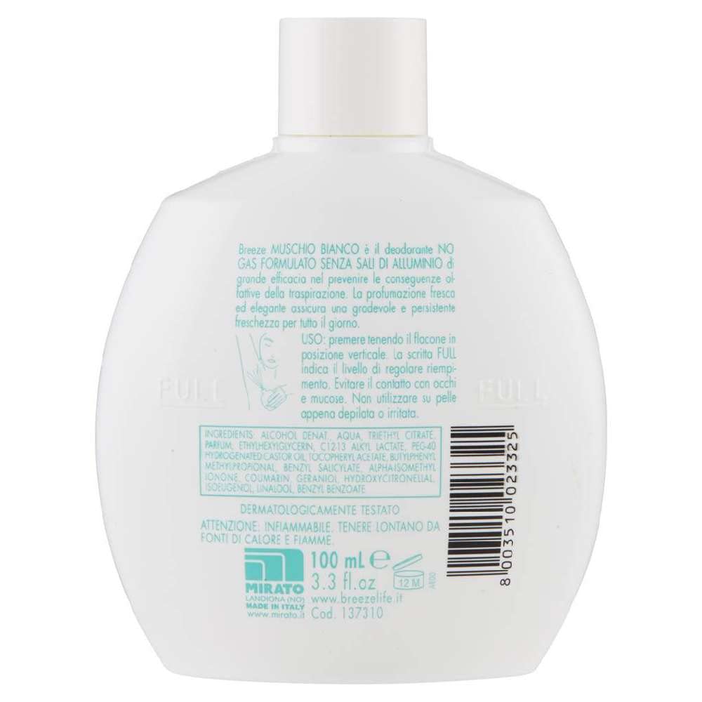Breeze - Muschio Bianco - Deodorante Squeeze Senza Gas 100 ml