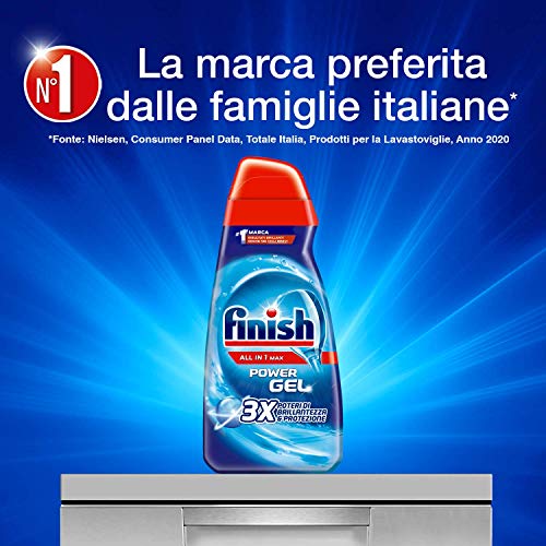 Finish Powergel, Gel Detersivo per Lavastoviglie Liquido, Multiazione