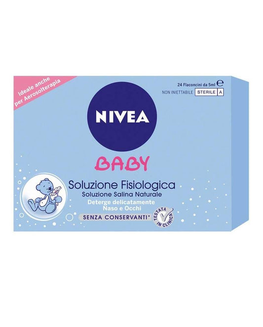 Nivea Baby Soluzione Salina Naturale, Deterge Naso e Occhi, Aspiratore Nasale in Silicone, Ideale per Bambini