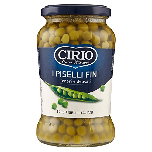 Cirio - Piselli Fini Teneri e Delicati, Coltivati in Italia - 6 vasetti da 370 g [2220 g]