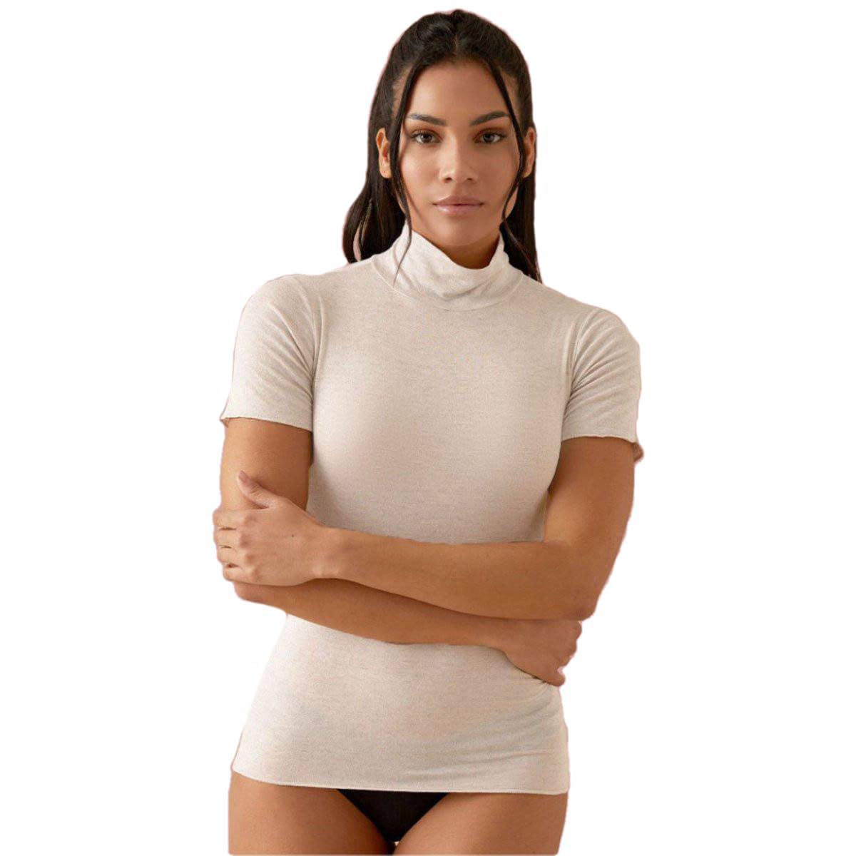 JADEA Maglia Dolcevita Mezza Manica Donna 4065 in Modal e Cashmere - Offerta da 1 o 2 Pezzi