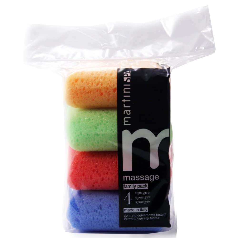 MartiniSPA Massage Color Spugne Quadrate Morbide Formato Famiglia, 37 G, 4 Unità