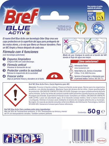 Bref WC Blue Water Active Detergente WC, Formato Scorta 10 Pezzi