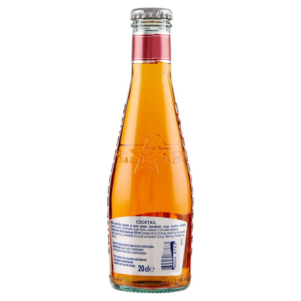 24 bottiglie per cocktail soda 20 cl San pellegrino Cocktail Ginger bitter Zenzero