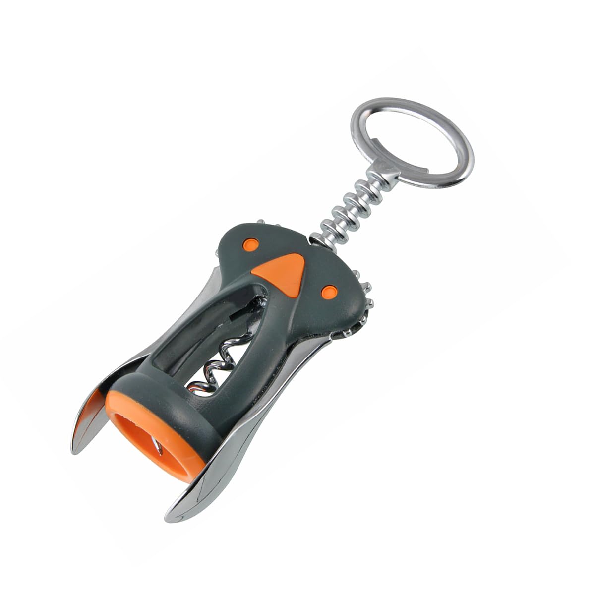 Fackelmann Cavatappi, Soft Collection, in Acciaio Inox, Manico Soft Touch (Colore: Nero/Arancione/Argento), quantità: 1 Pezzo