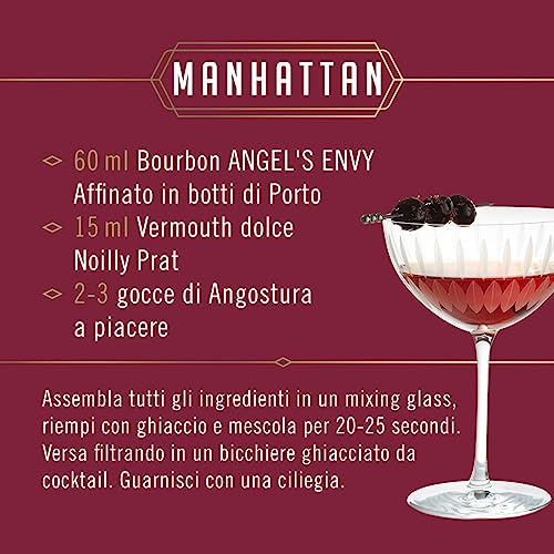 ANGEL’S ENVY Kentucky Straight Bourbon Whisky, 43,3% Vol., 70 cl / 700 ml, affinato in botti di Porto, Note di vaniglia e noci tostate