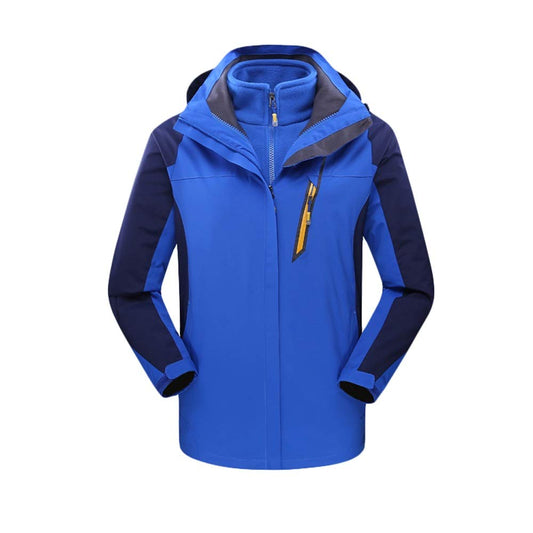 Peggy Gu Cappotto della Neve Giacca Antipioggia Impermeabile Esterna 3-in-1 Plus Giacca da Sci Impermeabile in Due Pezzi, Spesso in Velluto (Colore : Blu, Dimensione : M)