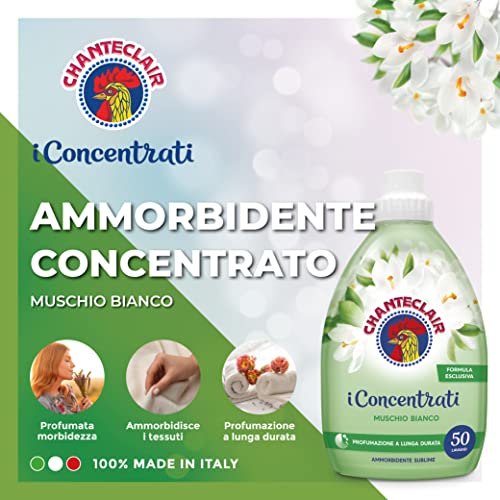 Chanteclair - Ammorbidente "I Concentrati", Muschio Bianco, Protegge la morbidezza del bucato, Profumo Intenso e Persistente sui Capi