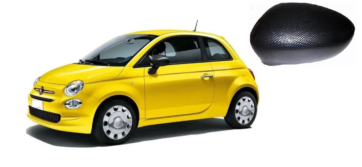 CG94 COPPIA CALOTTE SPECCHIO RETROVISORE SINISTRA + DESTRA EFFETTO CARBONIO COMPATIBILI 500 DAL 2007 IN POI