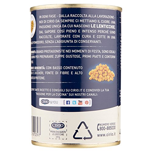 Cirio - Lenticchie, Tenere e invitanti - 12 pezzi da 410 g [4920 g]