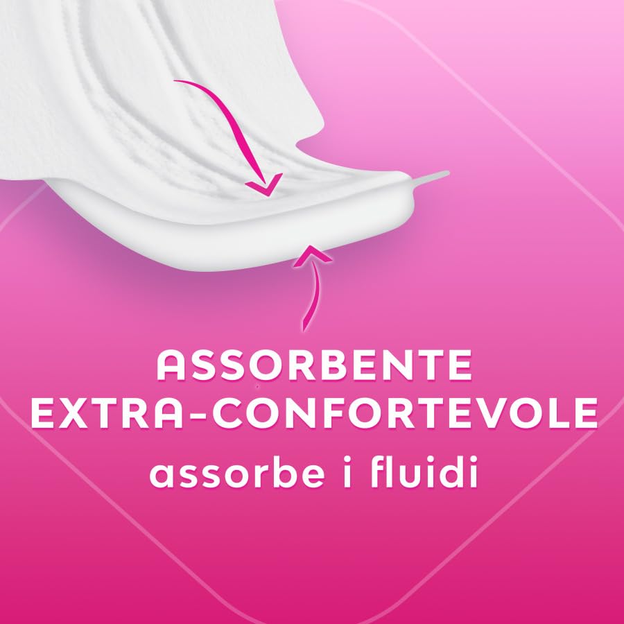 Nuvenia - Assorbente Sottile Normal con Ali - Superficie Morbida e Controllo Odori - Confezione da 16 Assorbenti