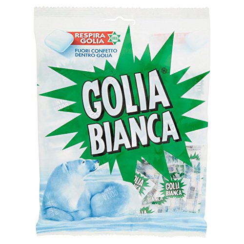 Golia Bianca Caramelle Dure al Gusto Menta e Liquirizia, Formato Scorta da 9 Buste da 180 g