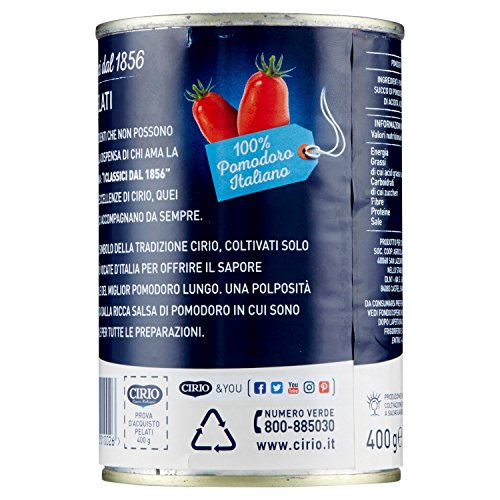 Cirio - Pomodori Pelati, senza Glutine - 8 pezzi da 400 g [3200 g]