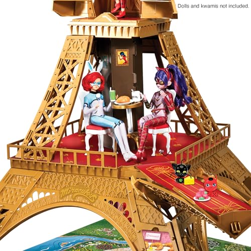 Bandai - Miraculous - Playset Deluxe Paris - Grande Monumento da Gioco 1,20m - Torre con 40 Accessori, Piani, Negozi, Teleferica, Bambole non incluse - Giocattolo per Bambini dai 4 Anni in su - P50659