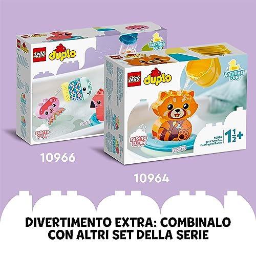 LEGO 10965 DUPLO Ora del Bagnetto: Il Treno degli Animali Galleggiante, Giochi per Vasca da Bagno per Bambini di 1,5+ Anni