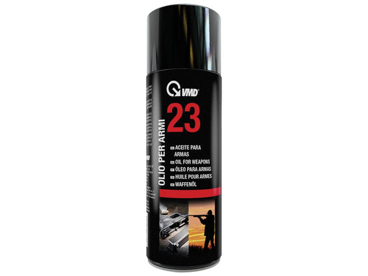 VMD Italia - VMD 23 - Olio per Armi, Lubrificante Protettivo, Spray con elevate Proprietà di Penetrazione e Pulizia, Inibisce l’Effetto Corrosivo delle Ceneri della Polvere da Sparo - 200 ml