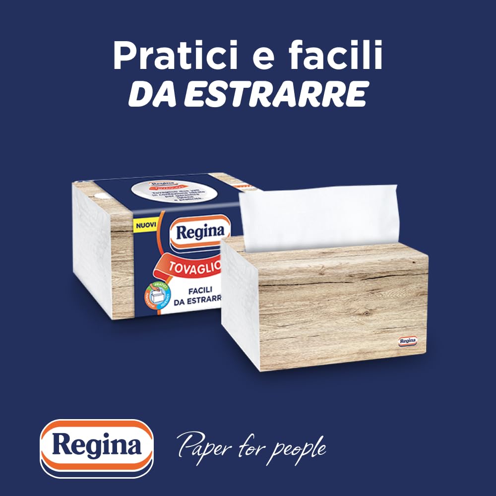 Regina Tovaglioli Interfogliati – Confezione da 110 Tovaglioli a 2 Veli, Pratici e Facili da Usare, 100% Pura Cellulosa, Confezione Dispenser in Plastica Riciclata, Certificata