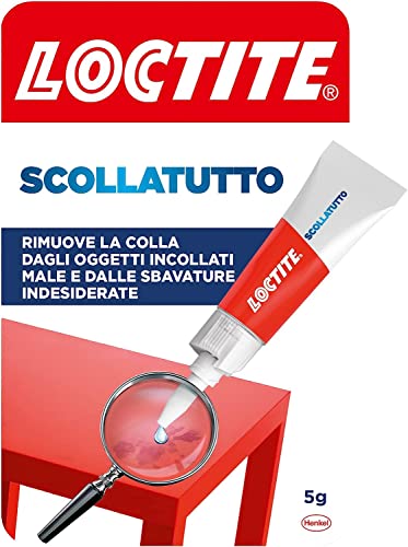Loctite Scollatutto, Rimuovi colla in tubetto per tutte le superfici, Rimuove qualsiasi colla cianoacrilica, colla gel, colla trasparente, Rimuovi etichette e residui adesivi