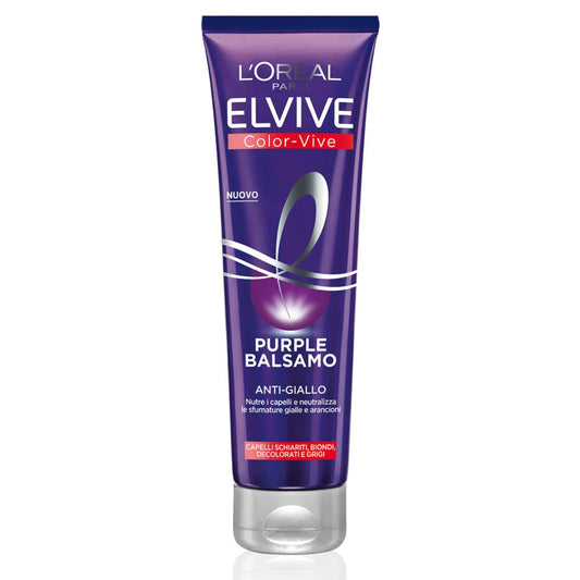 L'ORÉAL Balsamo antigiallo Color Vive Purple, Balsamo Antigiallo per Capelli Schiariti, Biondi, Decolorati e Grigi, 150 ml