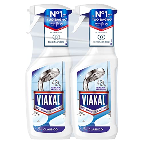 Viakal Classico Spray Anticalcare, (2 x 720ml), Tecnologia Anti-Goccia