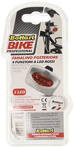 Bottari 96316, Fanalino Posteriore per Biciclette Unisex-Adulto, Rosso