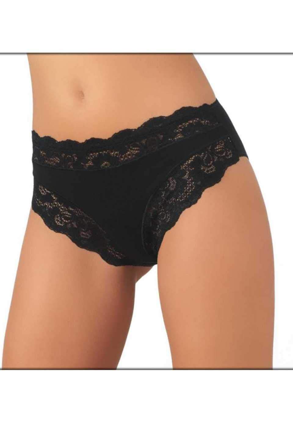 JADEA Slip Donna Art. 742 6 Pezzi in Cotone Modal (Nero, 5)