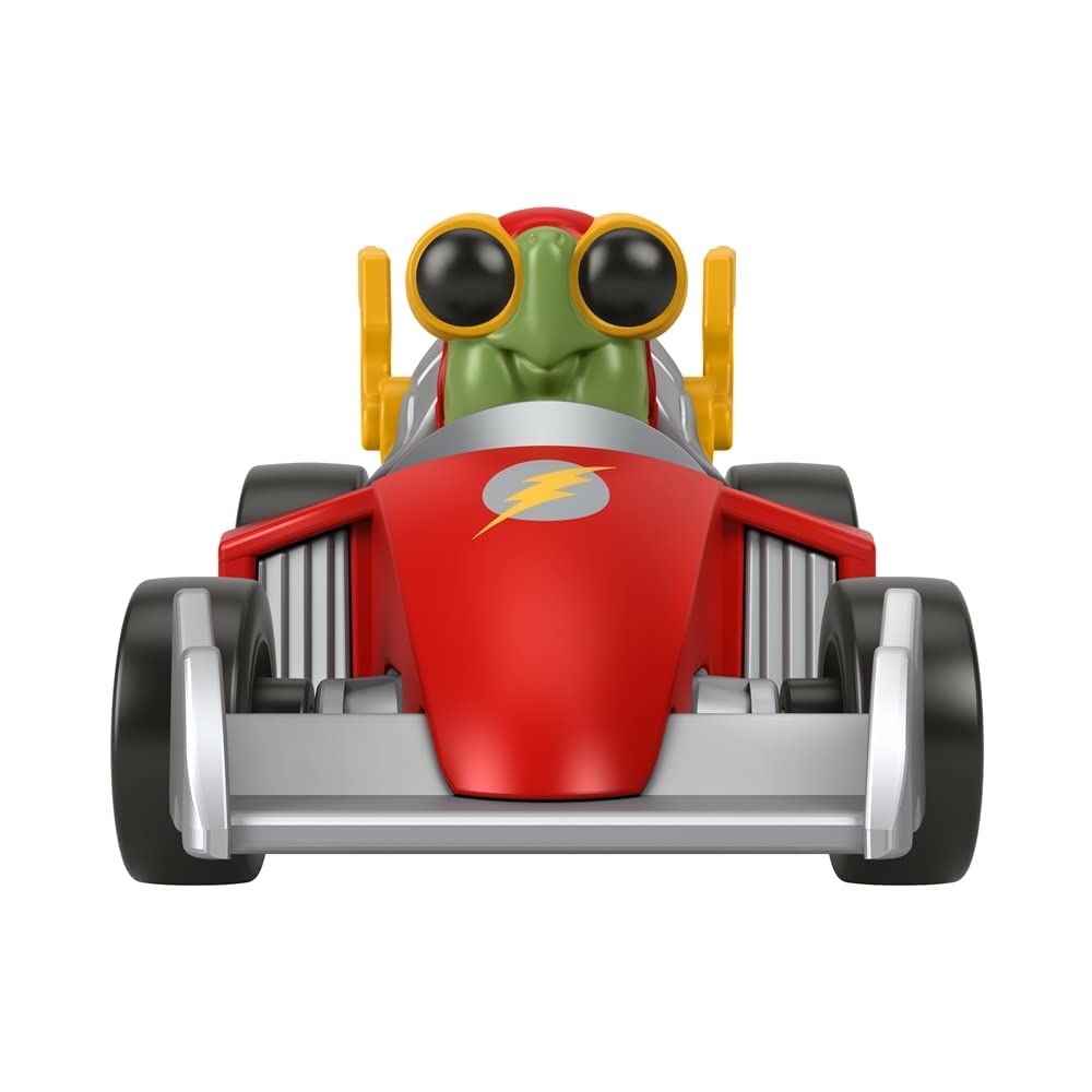 Fisher-Price - Veicoli supereroi in metallo pressofuso ispirati al film DC League of Superpets - Merton la tartaruga in auto da corsa rossa