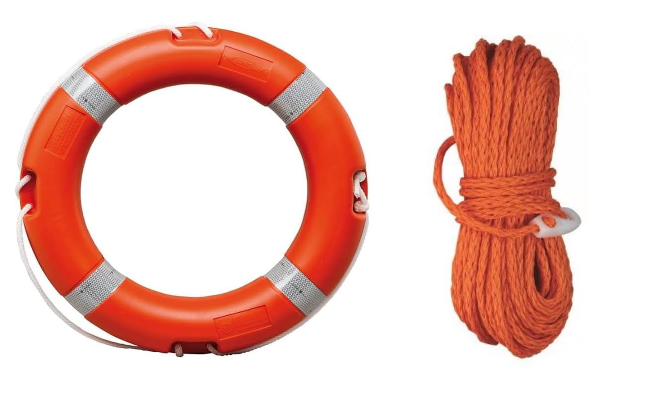 CG94 - Salvagente Anulare Piu' Cima Galleggiante Regolamentare Mt.30 Nautica Da Diporto