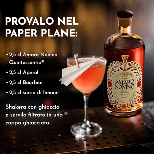 Distillerie Nonino dal 1897, Amaro Nonino Quintessentia, Liquore d'erbe nobilitato da Acquavite d'Uva invecchiata in barriques - bottiglia in vetro da 700 ml