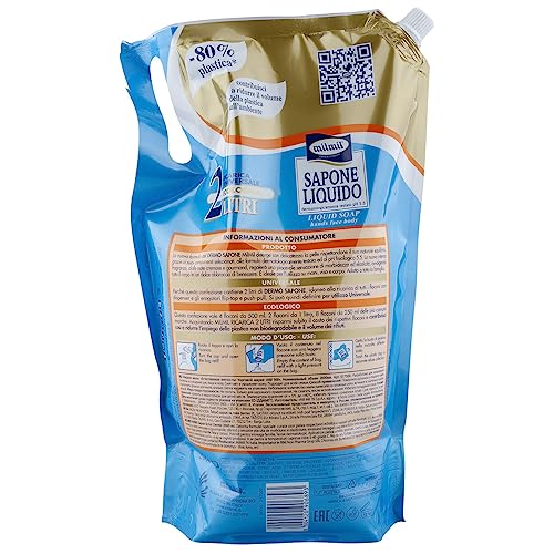 Milmil Sapone Liquido Piccoli Frutti, Fragranza Amarena & Lampone, Formato Ricarica Busta, Sapone Mani, Viso e Corpo, Dermatologicamente Testato - 5 x 900 ML
