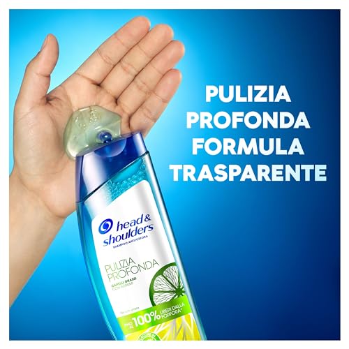 Head & Shoulders Shampoo Pulizia Profonda Capelli Grassi, Contro la Forfora