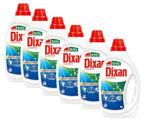 Dixan Detersivo Lavatrice Liquido Classico, 6 confezioni da 19 lavaggi, 114 lavaggi totali