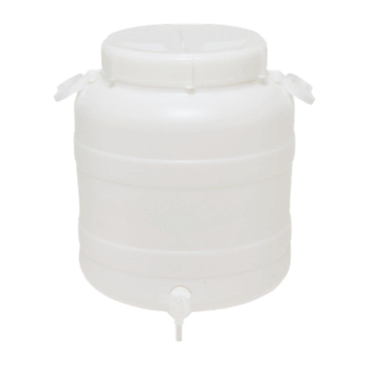 Ecoplast | Fusto in Plastica a Bocca Larga con Guarnizione e Tappo, Rubinetto non Incluso, Capienza 30 Lt, Colore Neutro, ø355x425, Made in Italy