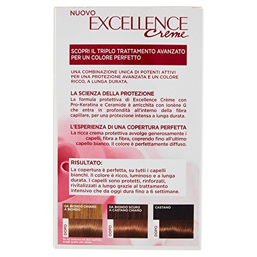 l'Oréal Paris Excellence Crema Colorante Triplo Trattamento Avanzato, 7.1 Biondo Cenere - 1 Pacco