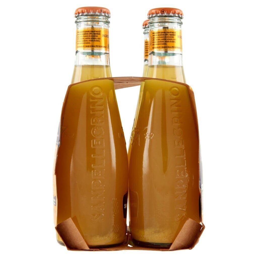 48x San Pellegrino Aranciata Naturali Bevanda Analcolica Rinfrescante con succo di Arancia italiano, Bottiglia di vetro 20cl
