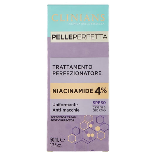 CLINIANS | Trattamento Perfezionatore Crema Pelle Perfetta, Niacinamide 4%, Dermatologicamente Testato, Made in Italy, 50 ml