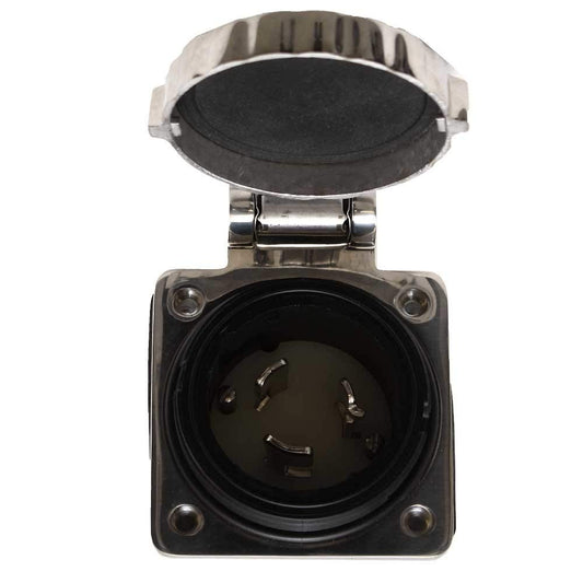 Spine e prese energia MARINCO, V: 220, A: 32-50, Modello: BIPOLARE MONOFASE 3 FILI 32-50 A (USA), Descrizione: Presa in Inox AISI 316, contatti maschio