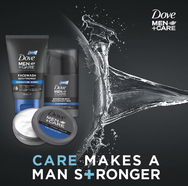 Dove Men+Care Facewash Hydration Boost – Cura della pelle per uomini – Detergente per il viso – idrata essenziale senza lasciare tensione, 1 x 100 ml