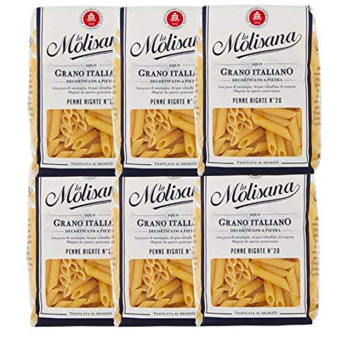 6 CONFEZIONI DI PASTA PENNE RIGATE N° 20 500 GR (3 KG) MADE IN ITALY LA MOLISANA