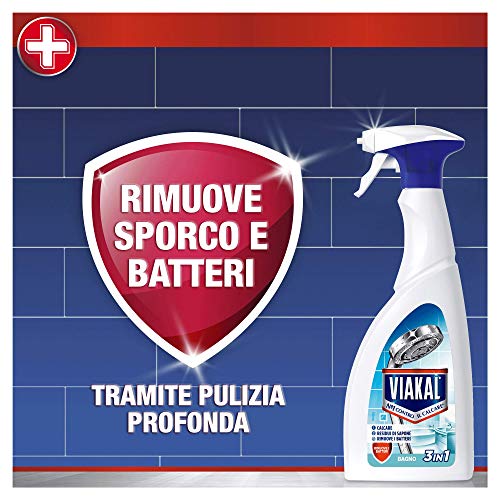 Viakal Anticalcare, Detersivo Spray per Bagno, 1 bottiglia da 500 ml,