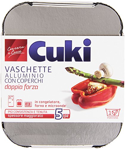 Cuki - Vaschette, Alluminio con Coperchi - 6 confezioni da 5 pezzi [30 pezzi]