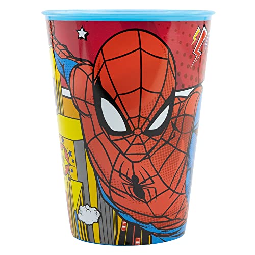 Bicchiere Bambini Marvel Spiderman 260ML, in plastica senza BPA, facile da lavare e riutilizzabile